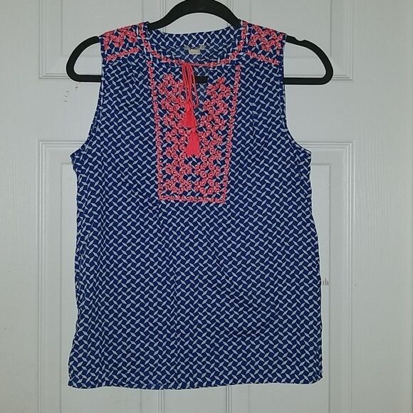 J. Crew sleeveless embroidered top Sz 00 NWOT - Picture 1 of 6